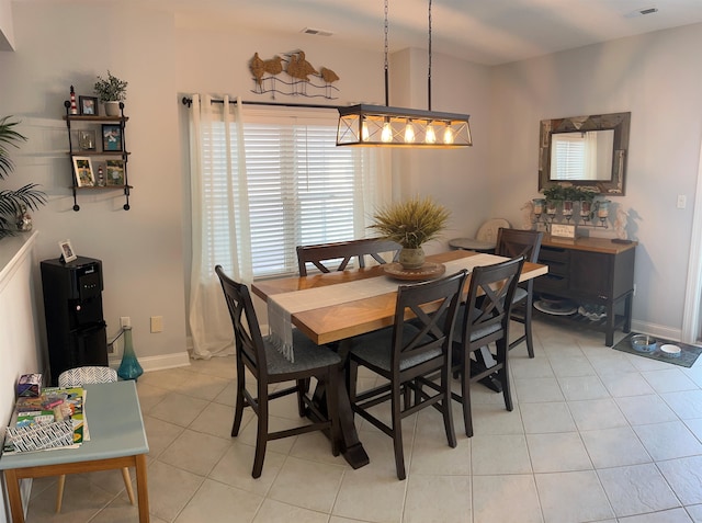 view of tiled dining area