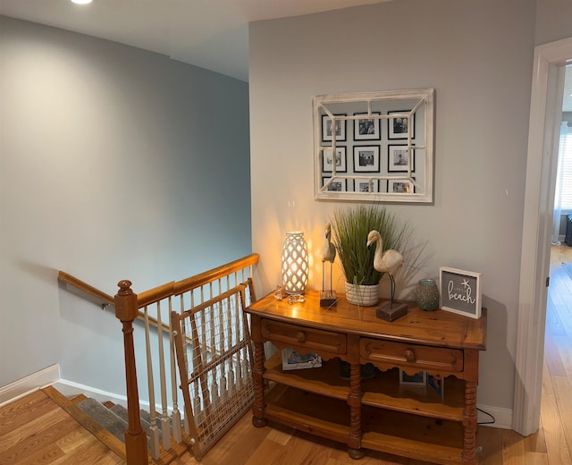 hall featuring light hardwood / wood-style floors