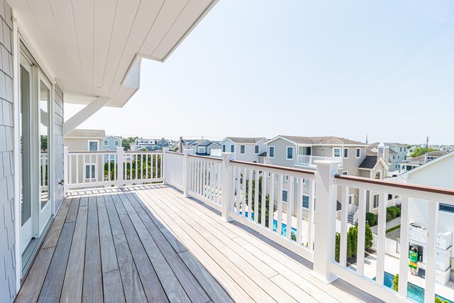 146 22nd St, Avalon, NJ 08202 - wooden terrace featuring a residential view