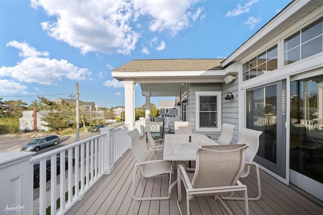 deck featuring outdoor dining space