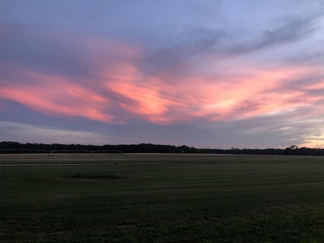 view of yard at dusk