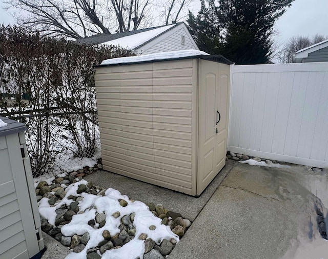 view of snow covered structure