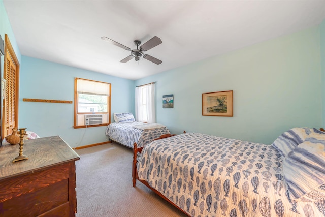 408 Princeton Ave, Cape May Point, NJ 08212 - bedroom with carpet flooring, a closet, a ceiling fan, and cooling unit