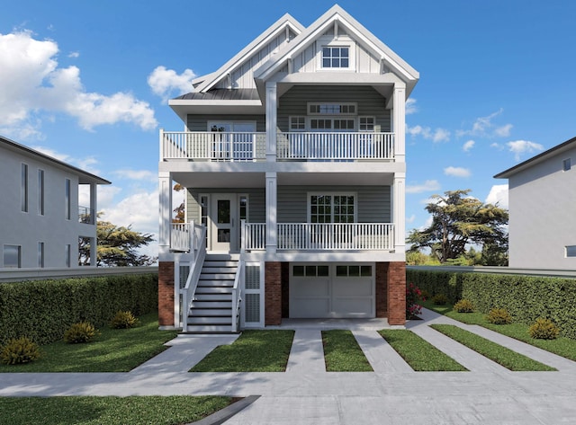 view of front of house with a garage and covered porch