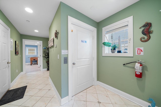 view of tiled entrance foyer