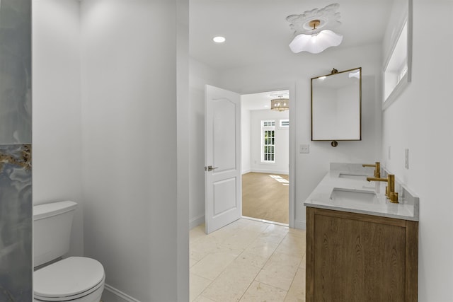 9 N 8th St, Del Haven, NJ 08251 - bathroom with double vanity, a chandelier, and recessed lighting
