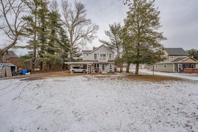 view of front of home with a chimney