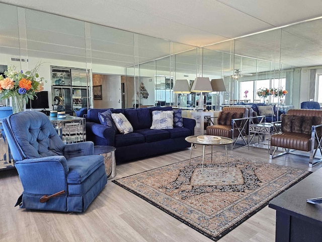 living room featuring hardwood / wood-style floors