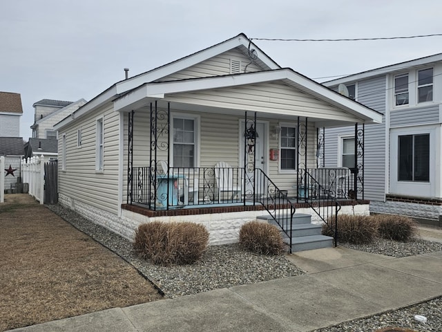 view of front of home with covered porch