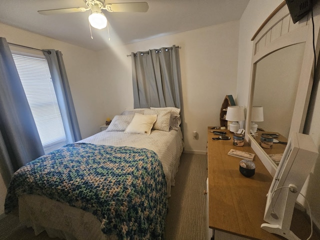 bedroom featuring ceiling fan