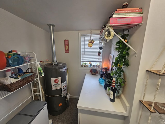 utility room featuring water heater