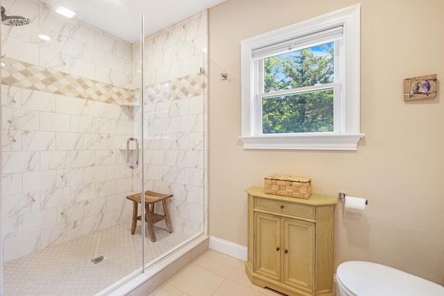 735 Maple Ave, West Cape May, NJ 08204 - full bath with a tile shower and tile patterned floors