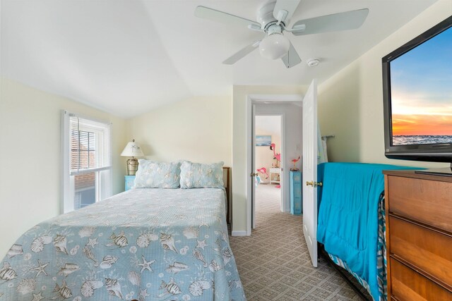 214 W 12th Ave, North Wildwood, NJ 08260 - carpeted bedroom featuring lofted ceiling and a ceiling fan
