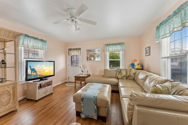 214 W 12th Ave, North Wildwood, NJ 08260 - living area with light wood-style floors and ceiling fan