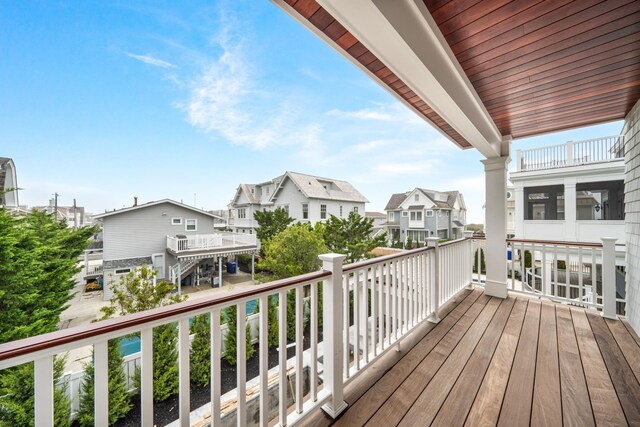 balcony featuring a residential view