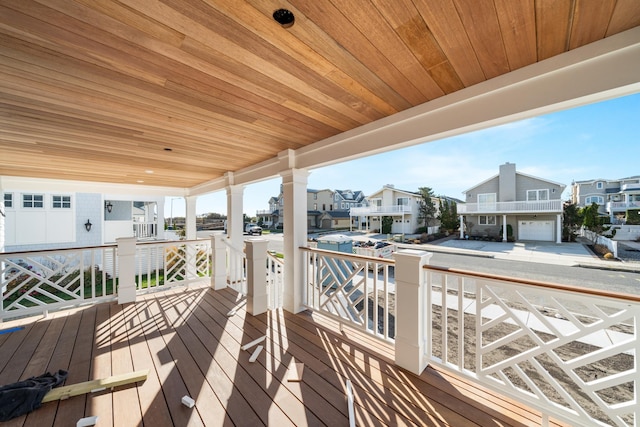 deck featuring covered porch