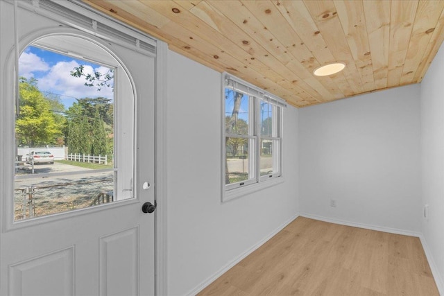 6 E Atlantic Ave, Villas, NJ 08251 - entryway featuring wooden ceiling, light wood finished floors, and baseboards