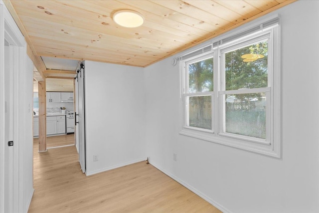6 E Atlantic Ave, Villas, NJ 08251 - unfurnished room featuring wooden ceiling, light wood finished floors, and baseboards