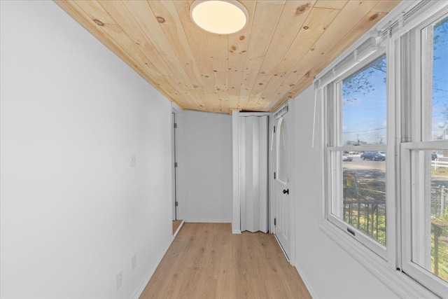 6 E Atlantic Ave, Villas, NJ 08251 - hallway with wood ceiling, light wood finished floors, and baseboards