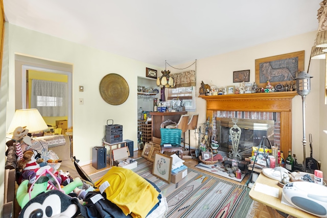 100 Oakdale Ave, Villas, NJ 08251 - living area featuring a fireplace and wood finished floors