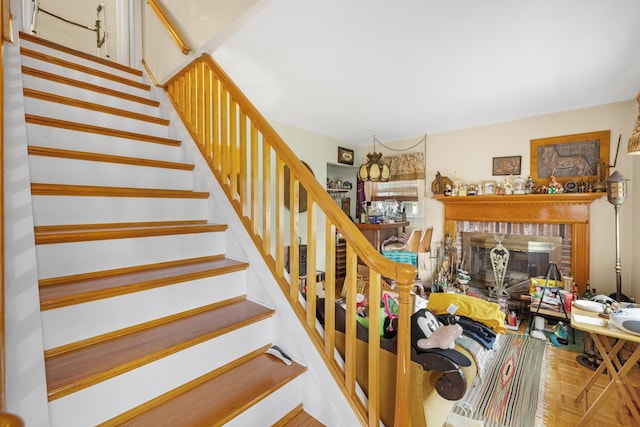 100 Oakdale Ave, Villas, NJ 08251 - stairs with a brick fireplace