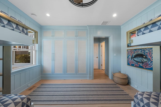 bedroom featuring light wood-type flooring