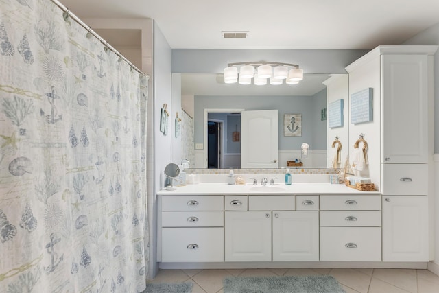 148 W Heather Rd Unit 148, Wildwood Crest, NJ 08260 - bathroom with tile patterned flooring, vanity, and a shower with shower curtain