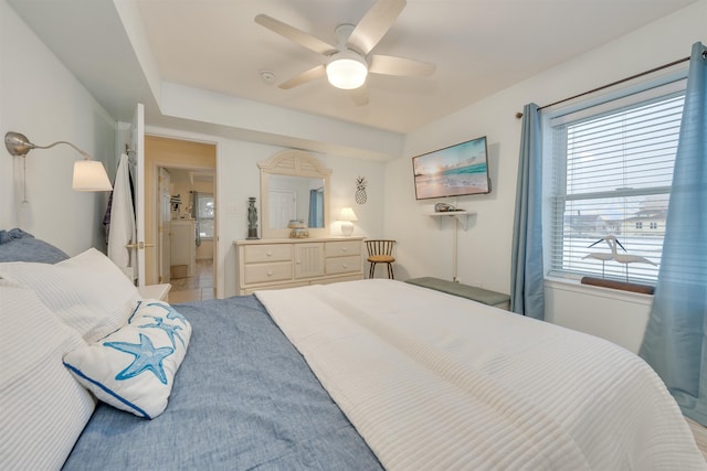 bedroom featuring a ceiling fan