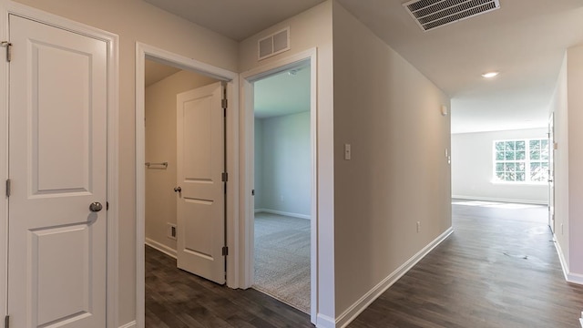 214 Bentz Ave, Villas, NJ 08251 - hallway with dark wood-style flooring, baseboards, and recessed lighting