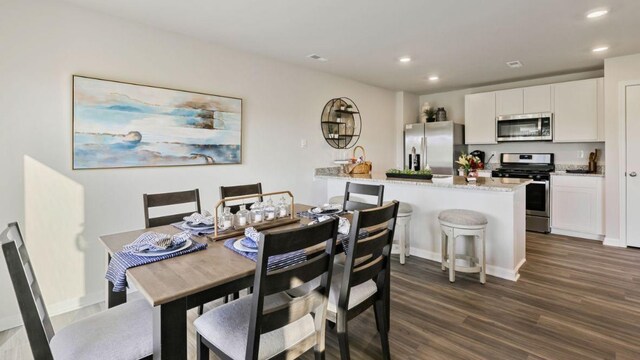 214 Bentz Ave, Villas, NJ 08251 - dining room with dark wood-style floors, recessed lighting, and baseboards