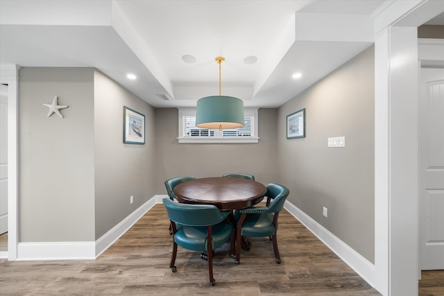 2958 Avalon Ave, Avalon, NJ 08202 - dining area with wood finished floors, recessed lighting, and a tray ceiling