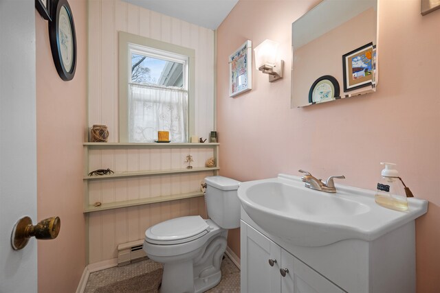 331 Holly Ln, Erma, NJ 08204 - bathroom with a baseboard radiator, vanity, toilet, and baseboards