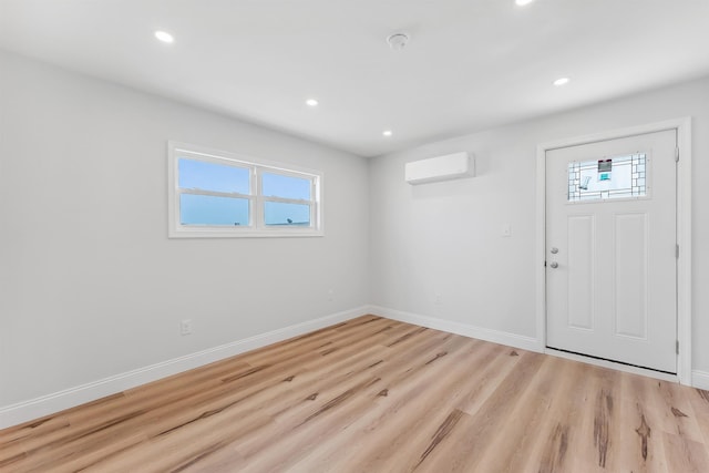 2001 Surf Ave Unit 11, North Wildwood, NJ 08260 - foyer entrance with a wall mounted air conditioner, light wood-style floors, and recessed lighting