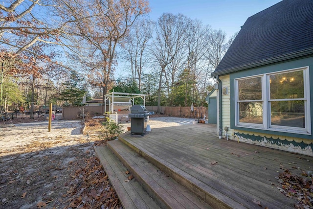 deck with grilling area