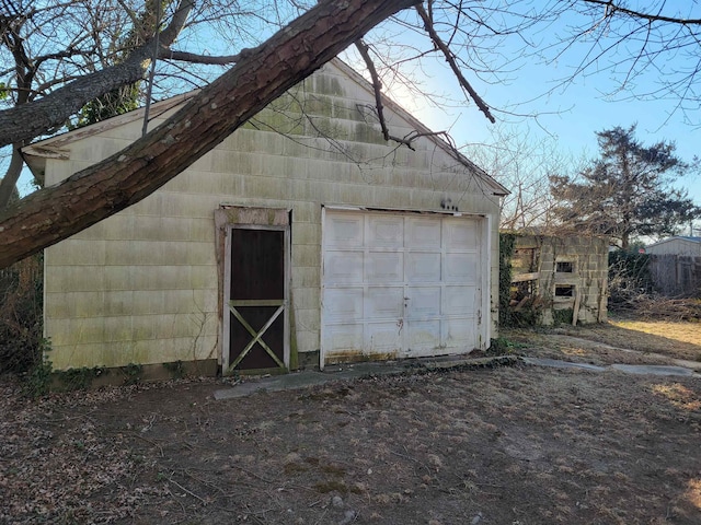 view of garage