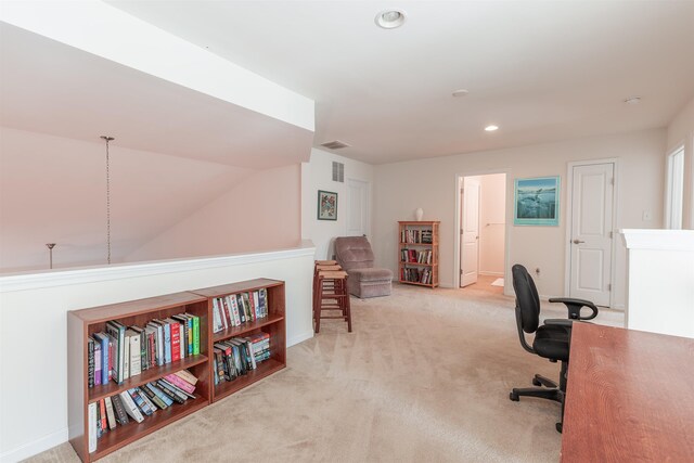 view of carpeted office