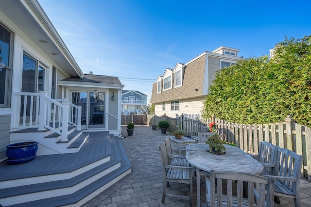 view of patio / terrace featuring a wooden deck