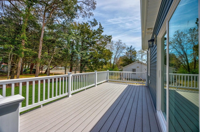 11 Oak Ave, Villas, NJ 08251 - wooden deck featuring a lawn