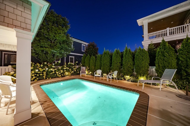 187 104th St, Stone Harbor, NJ 08247 - pool at twilight with a patio area and an outdoor pool