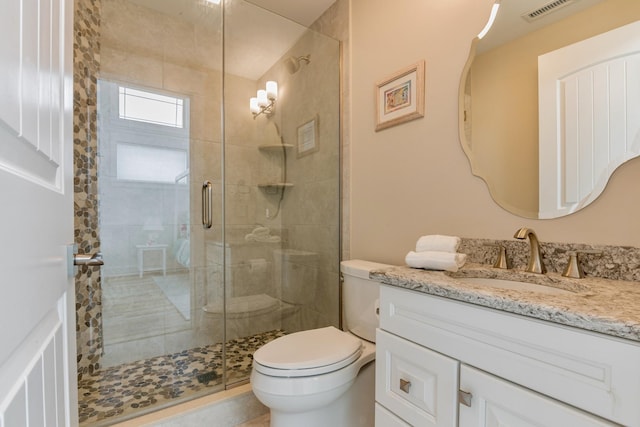 243 N Point Rd, Ocean City, NJ 08226 - bathroom with vanity, toilet, and a shower with door