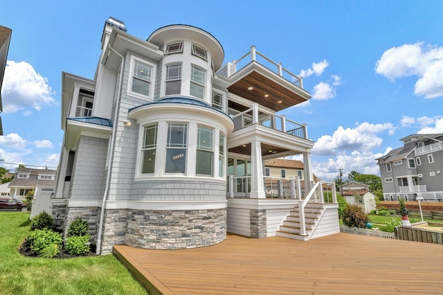 243 N Point Rd, Ocean City, NJ 08226 - exterior space with a balcony and a deck