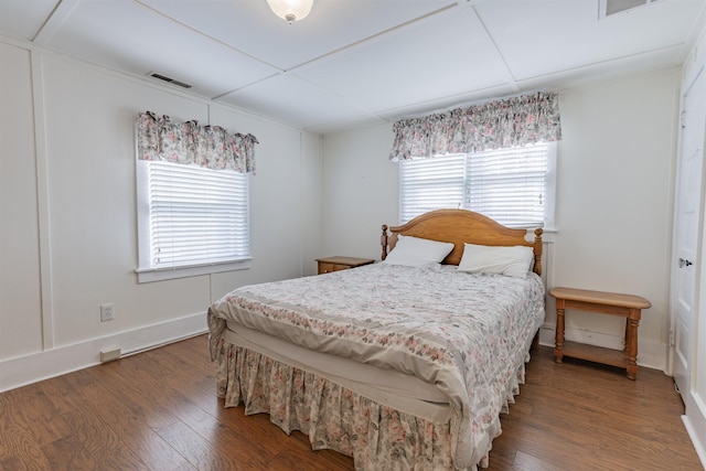 bedroom with wood-type flooring