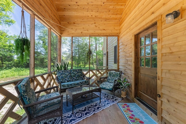 463 Rte 47 N, Goshen, NJ 08210 - sunroom / solarium with lofted ceiling, an outdoor living space, and plenty of natural light
