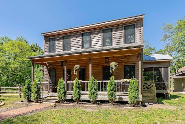 463 Rte 47 N, Goshen, NJ 08210 - view of front facade with a porch, fence, and a sunroom