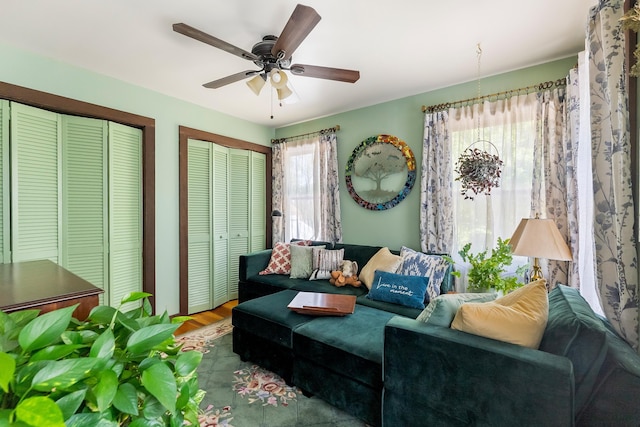 463 Rte 47 N, Goshen, NJ 08210 - living room featuring ceiling fan and wood finished floors