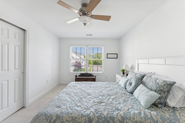 7 Herron Ct Unit 40, Cape May Court House, NJ 08210 - bedroom with light colored carpet, baseboards, and a ceiling fan
