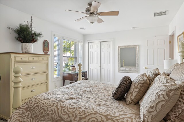 7 Herron Ct Unit 40, Cape May Court House, NJ 08210 - bedroom featuring a closet and a ceiling fan