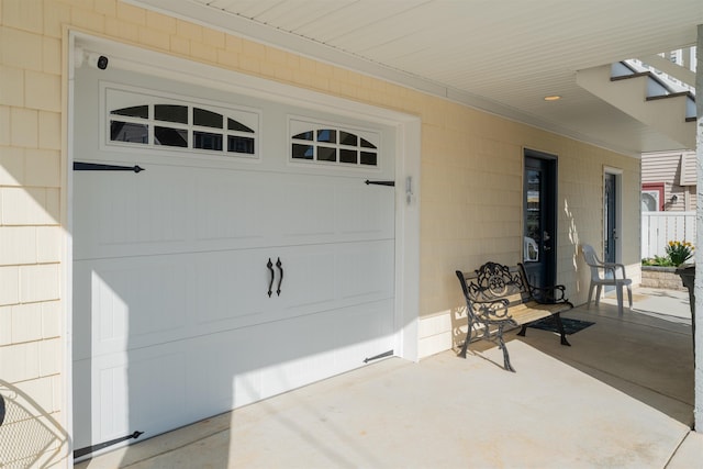 view of garage