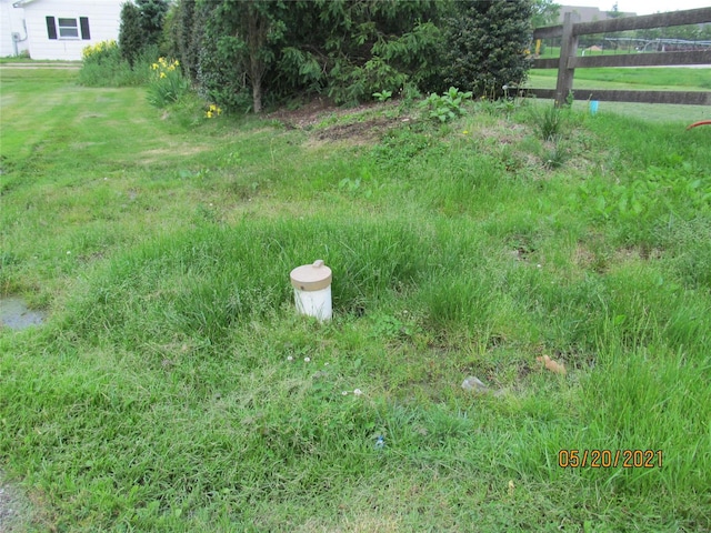 view of yard with a rural view