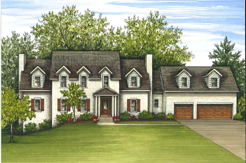 view of front facade featuring a front yard and a garage